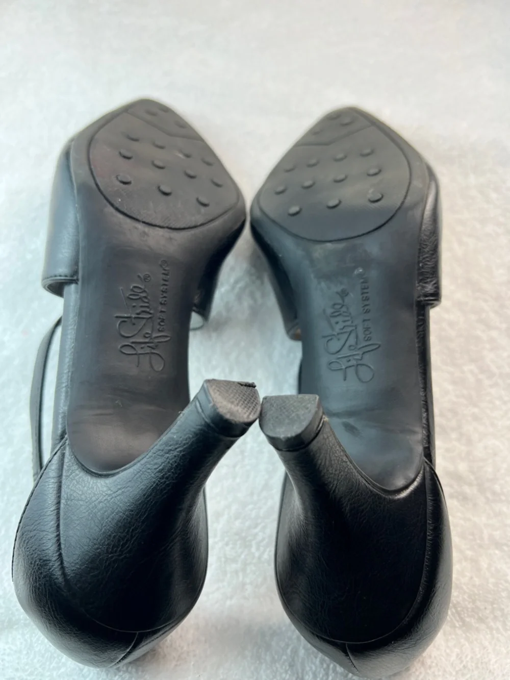 Life Stride 8.5 Kalika Preppy Black Soft System Dress Kitten Heel Strappy Shoes - Picture 5 of 8
